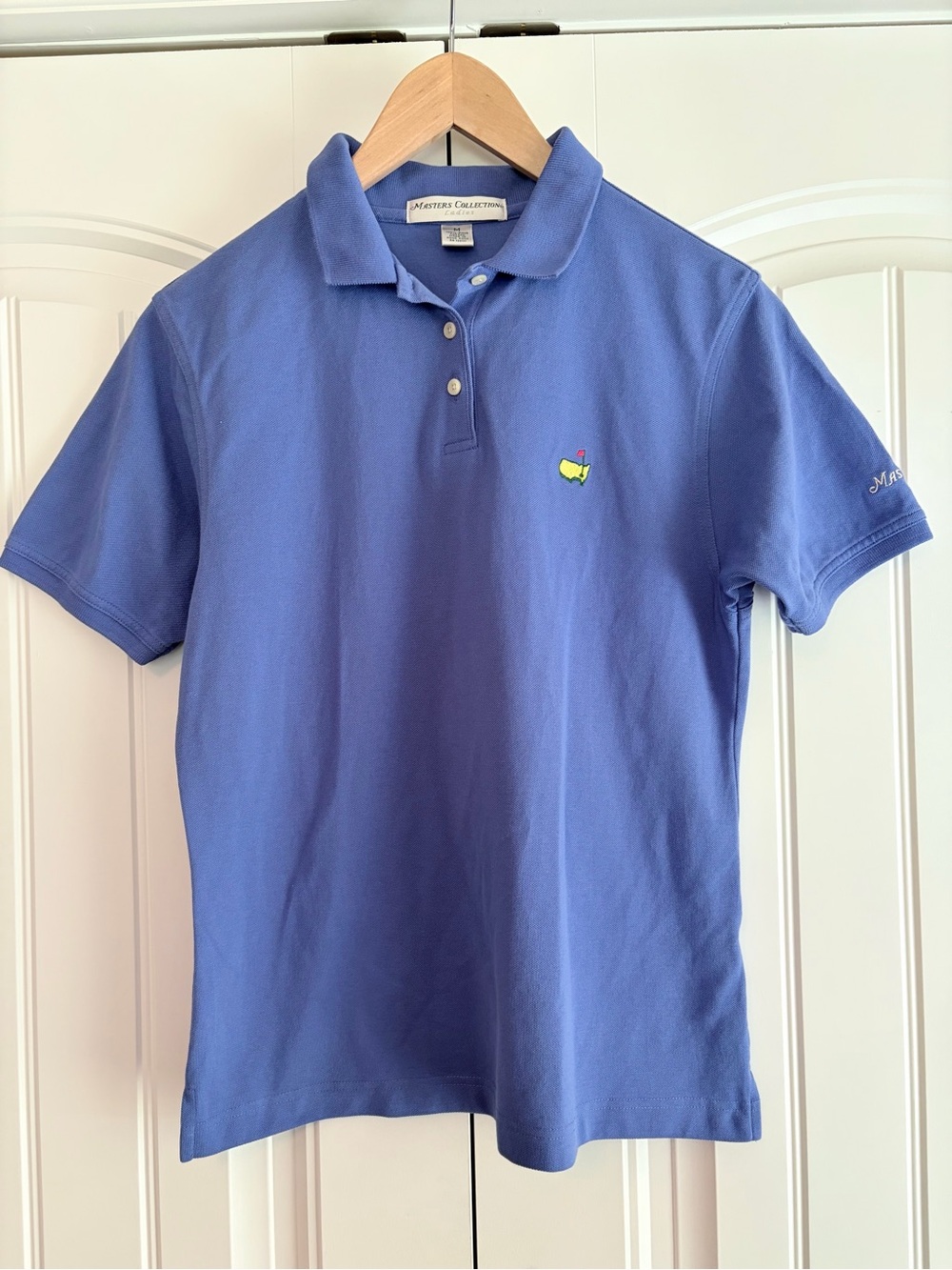 Masters Collection Polo Shirt Ladies Blue Golf Augusta National Sz M 100% Cotton